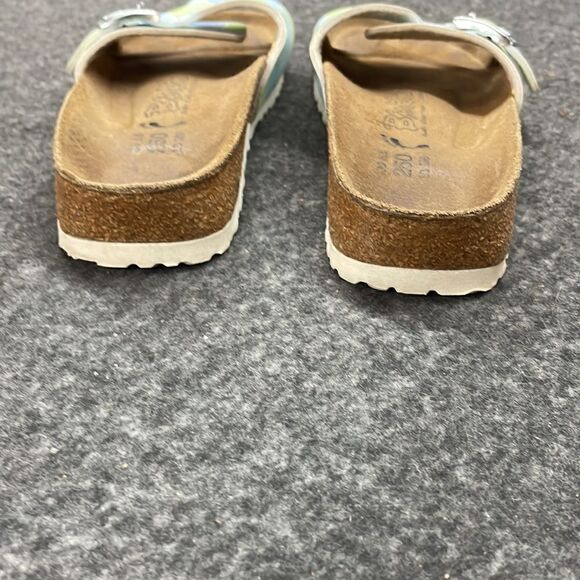 Birkenstock Birkies Madrid Blue Green White Slides Size 39 - Picture 12 of 12